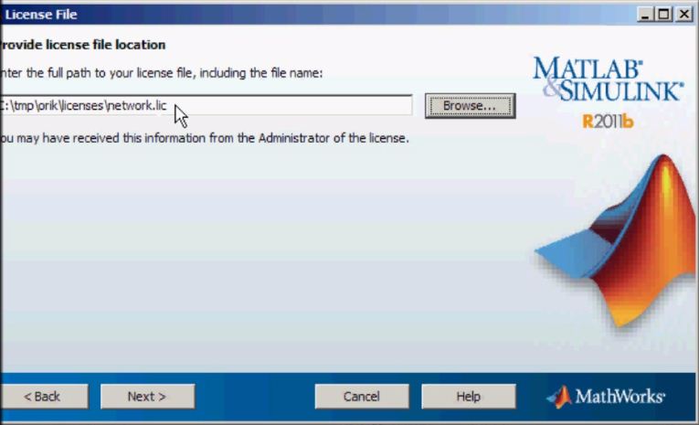 Matlab find license file form